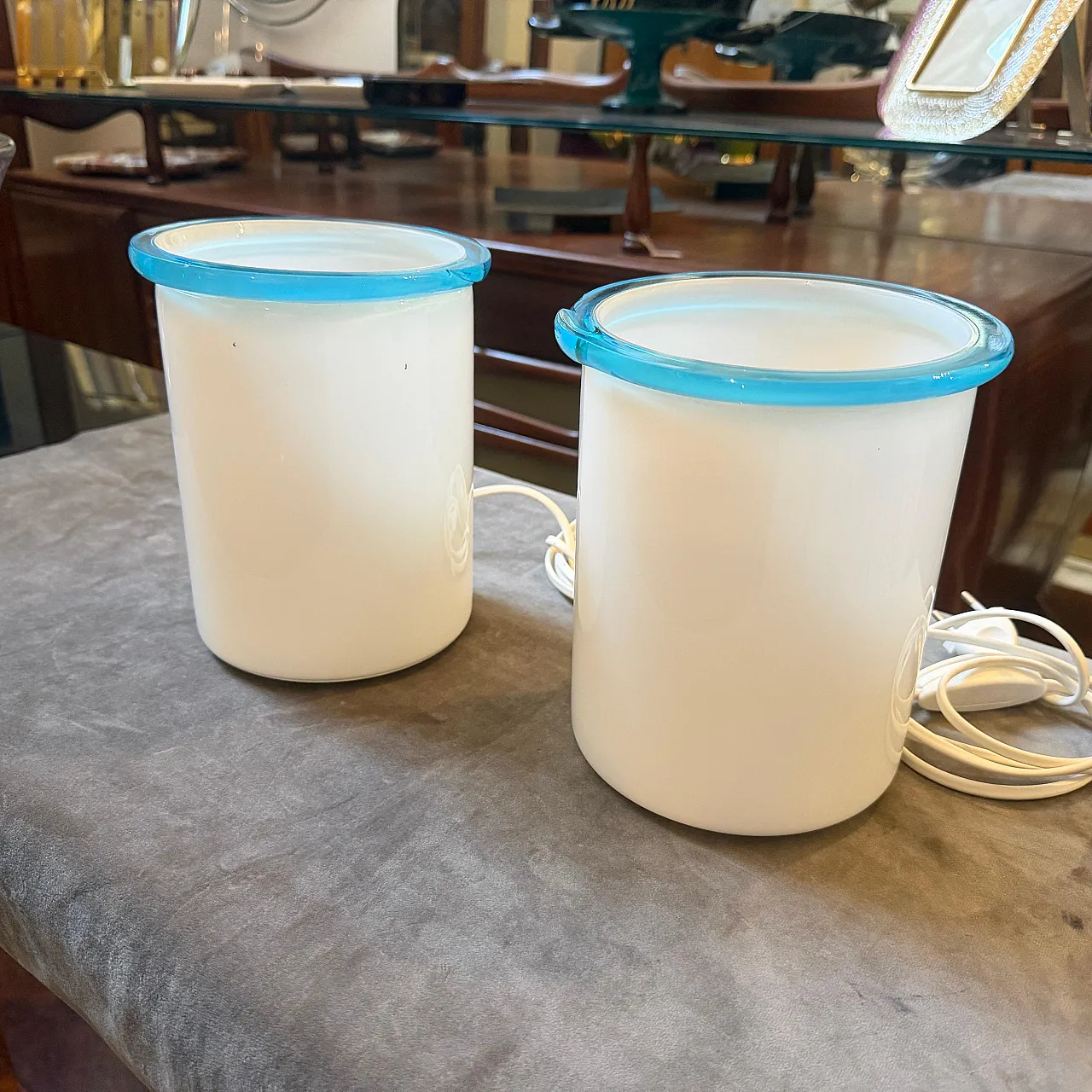 Mid-Century Modern Murano glass bed lamps by ITRE, 1980s 6
