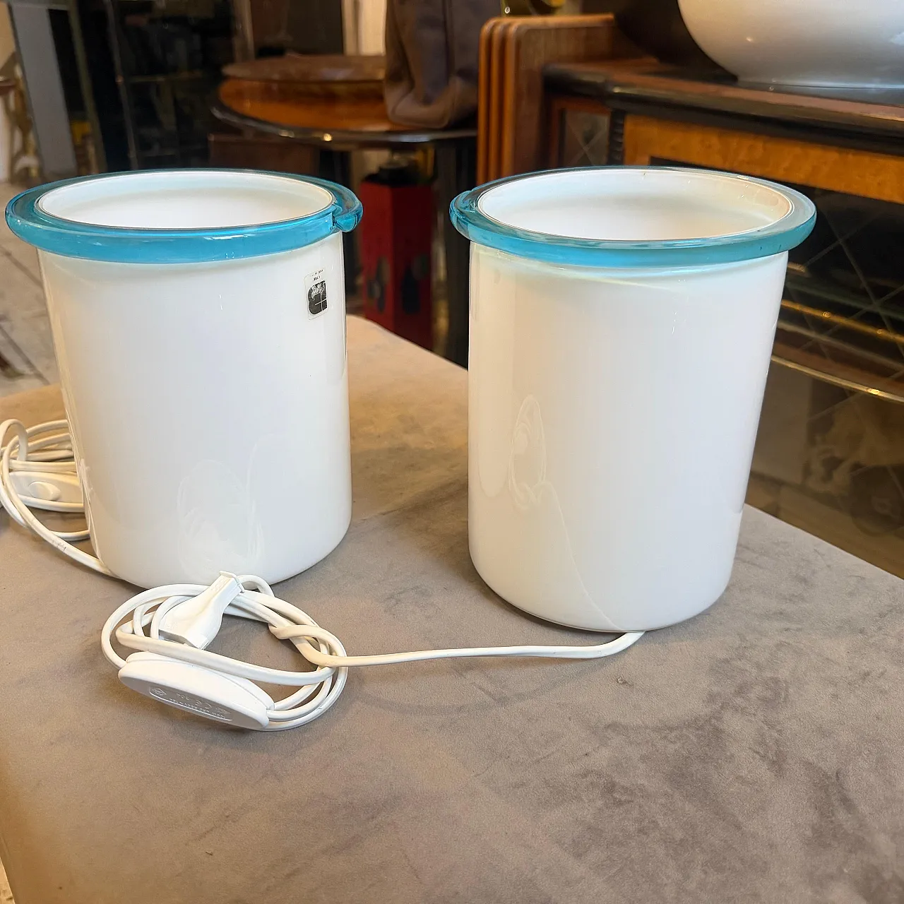 Mid-Century Modern Murano glass bed lamps by ITRE, 1980s 11