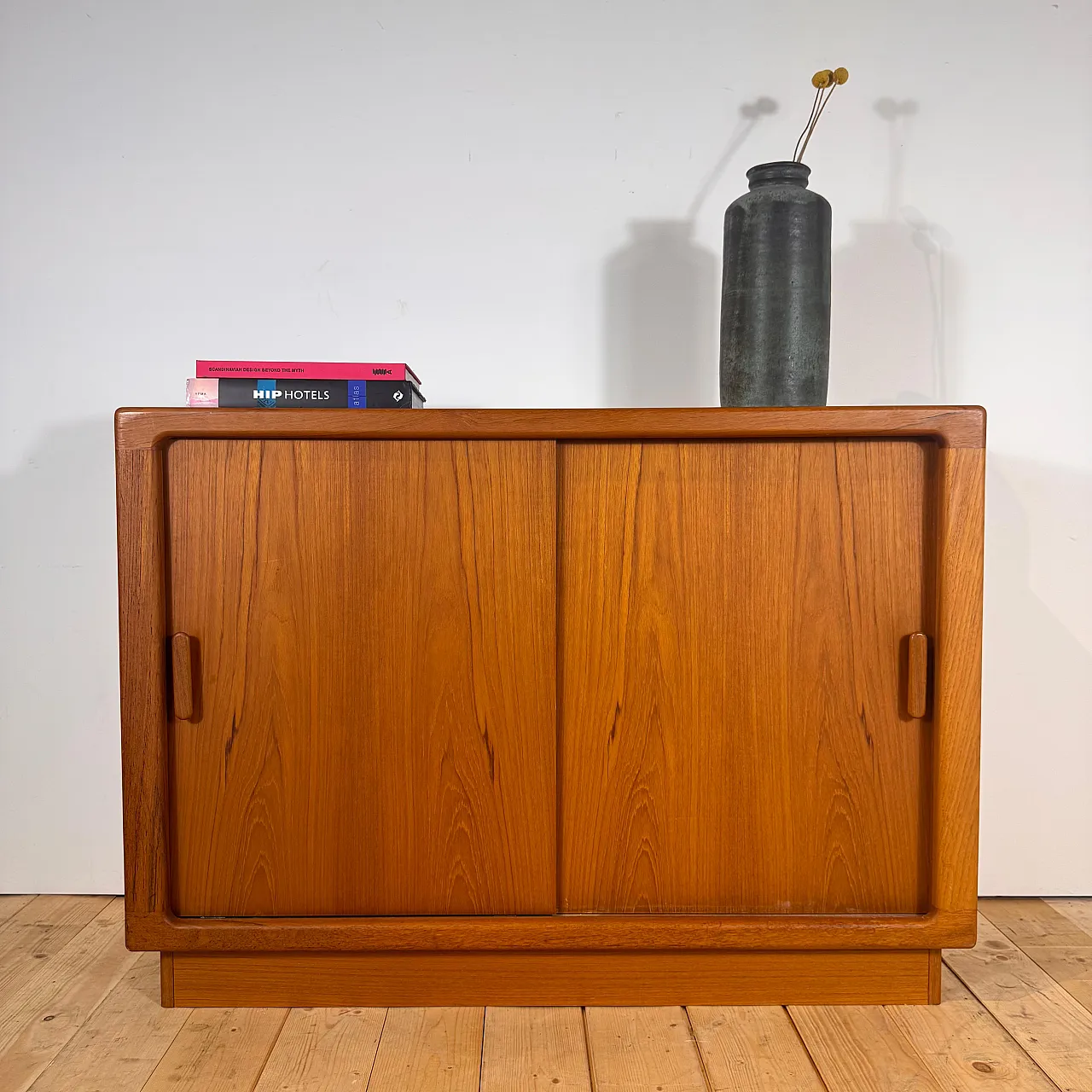 Danish teak sideboard with Scandinavian Modern sliding doors, 1960s 3