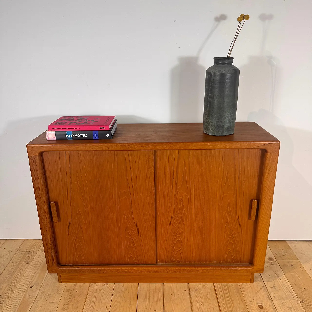 Danish teak sideboard with Scandinavian Modern sliding doors, 1960s 4