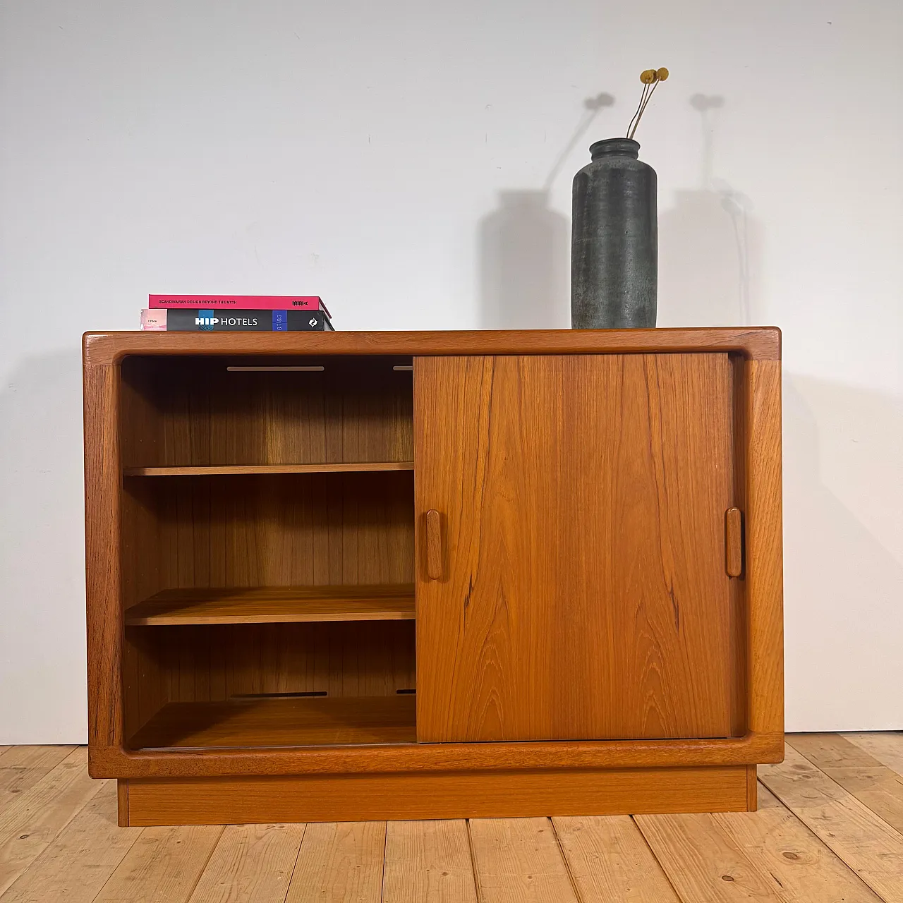 Danish teak sideboard with Scandinavian Modern sliding doors, 1960s 6