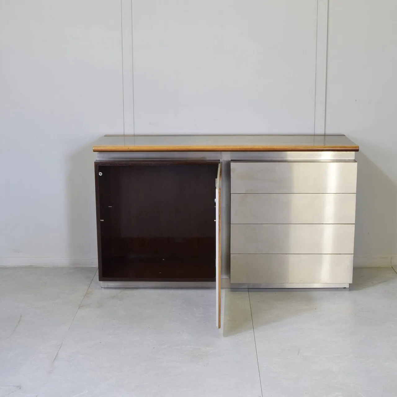 Parioli Sideboard in steel by Giotto Stoppino for Acerbis, 1970s 4