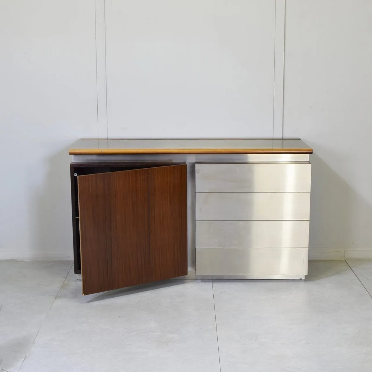Parioli Sideboard in steel by Giotto Stoppino for Acerbis, 1970s 5