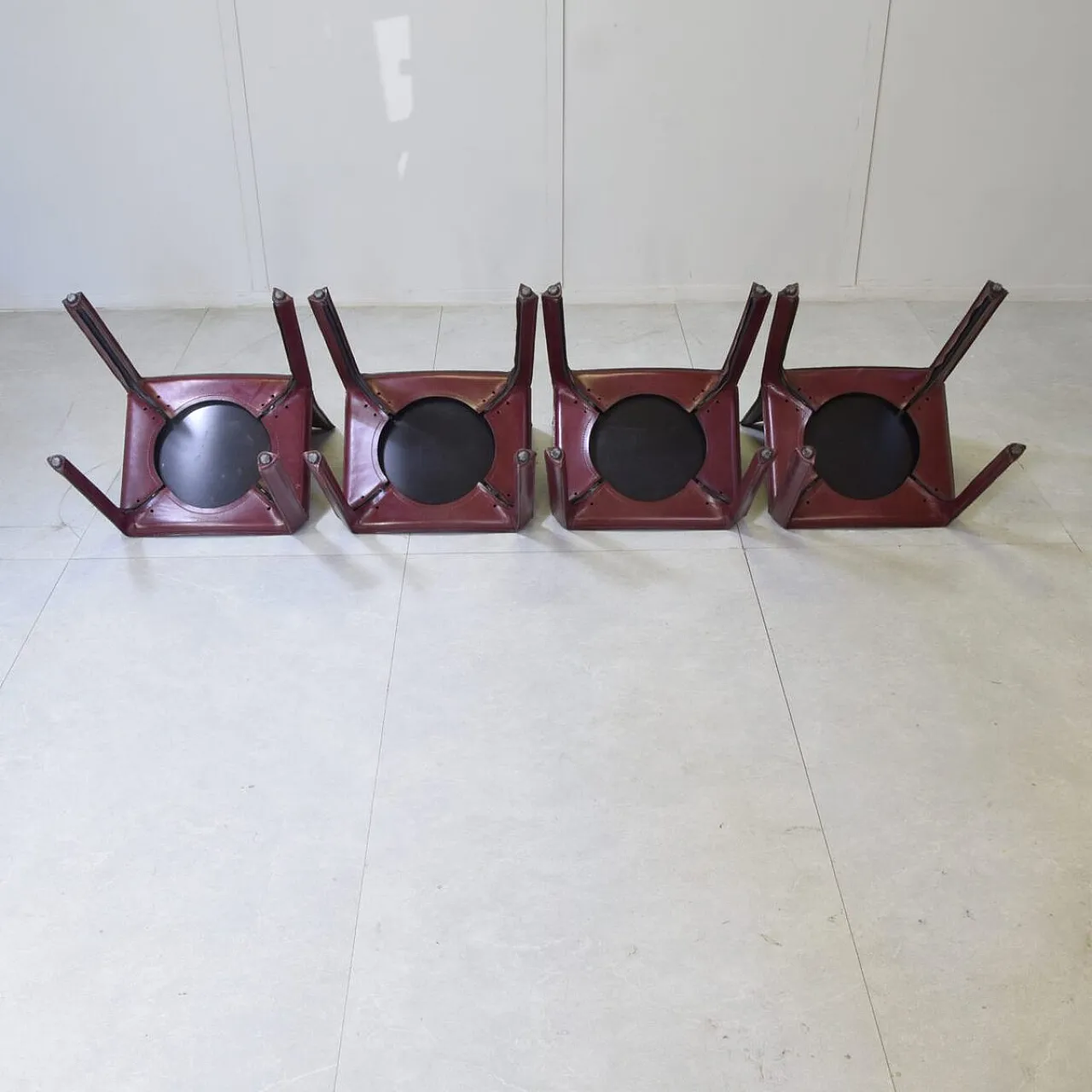 4 Cab 412 chairs in leather by Mario Bellini for Cassina, 1970s 10