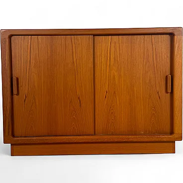 Danish teak sideboard with Scandinavian Modern sliding doors, 1960s