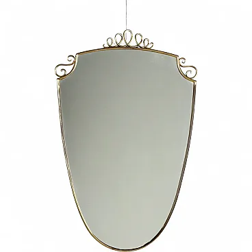 Mirror with brass frame, mid-20th century