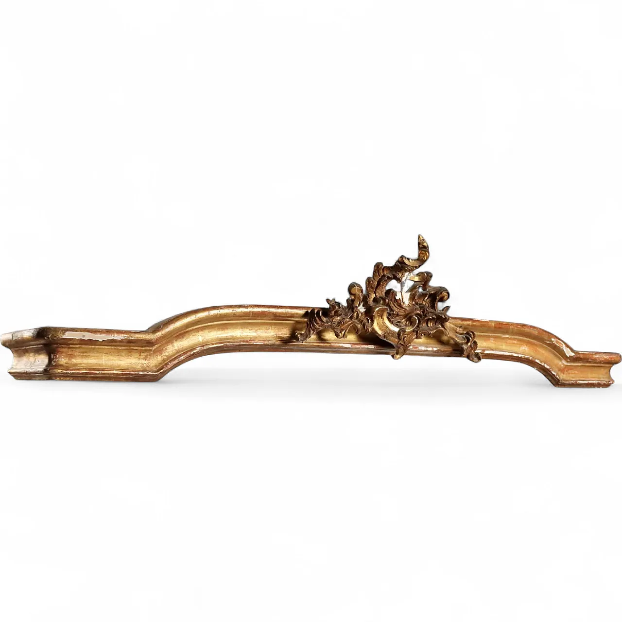 Valance in golden wood with rocaille carving, 19th century 11