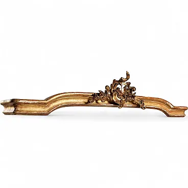 Valance in golden wood with rocaille carving, 19th century