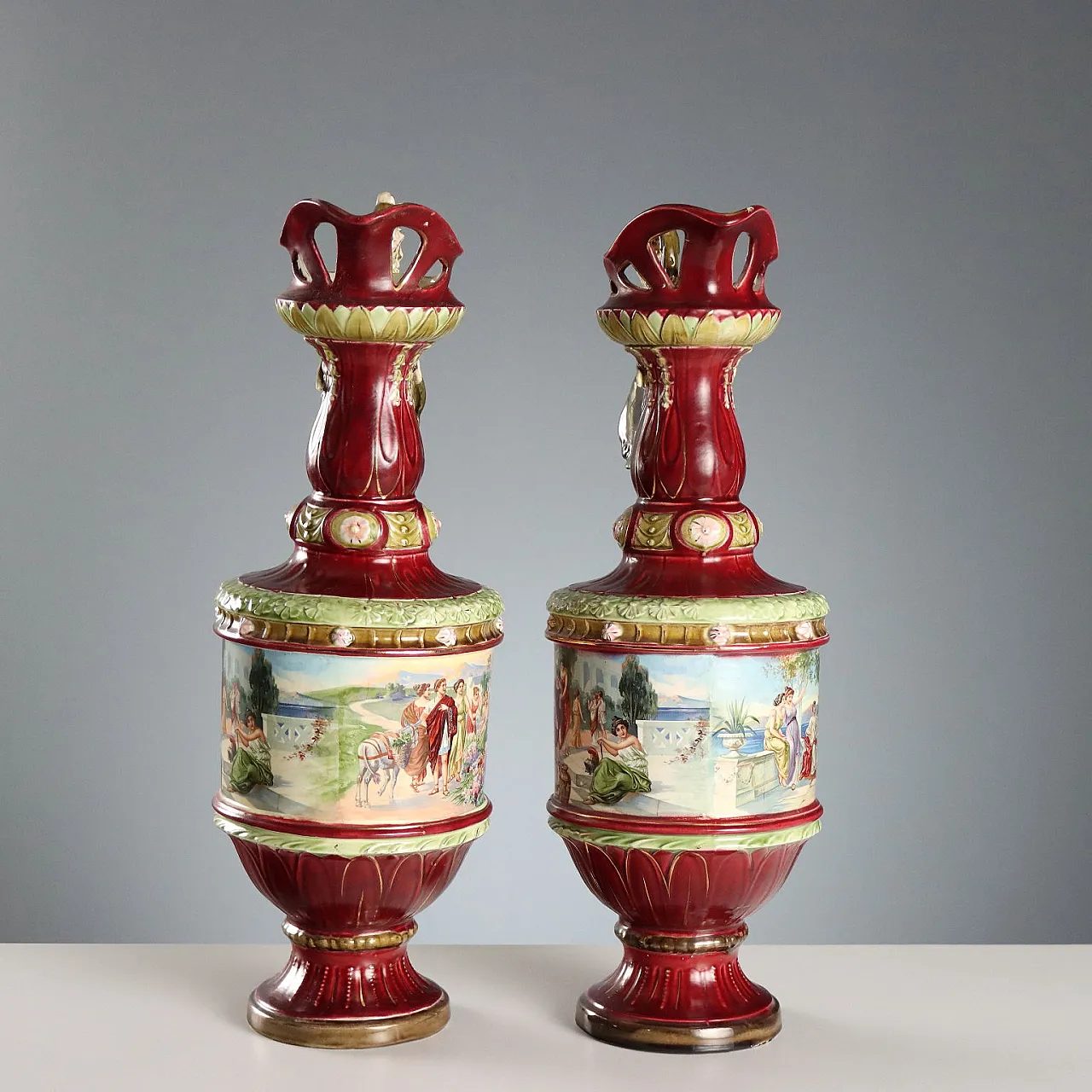 Pair of Jugendstil ceramic pourers, 20th century 5