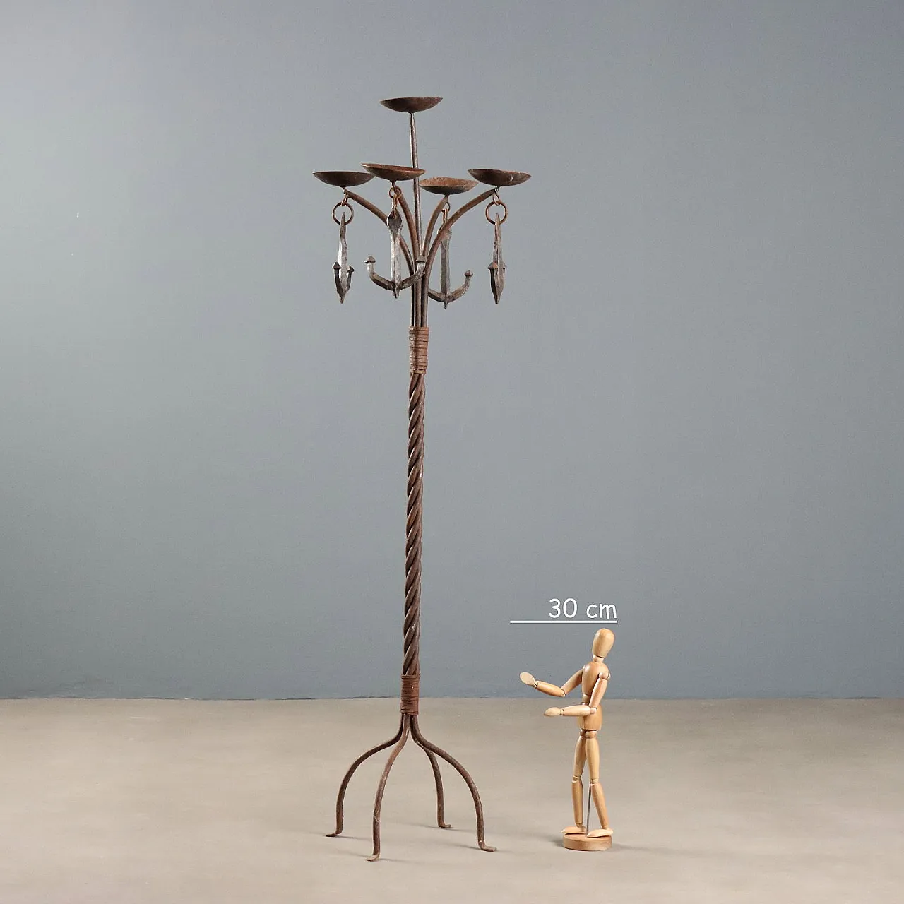 Wrought iron candle holder, 20th century 2