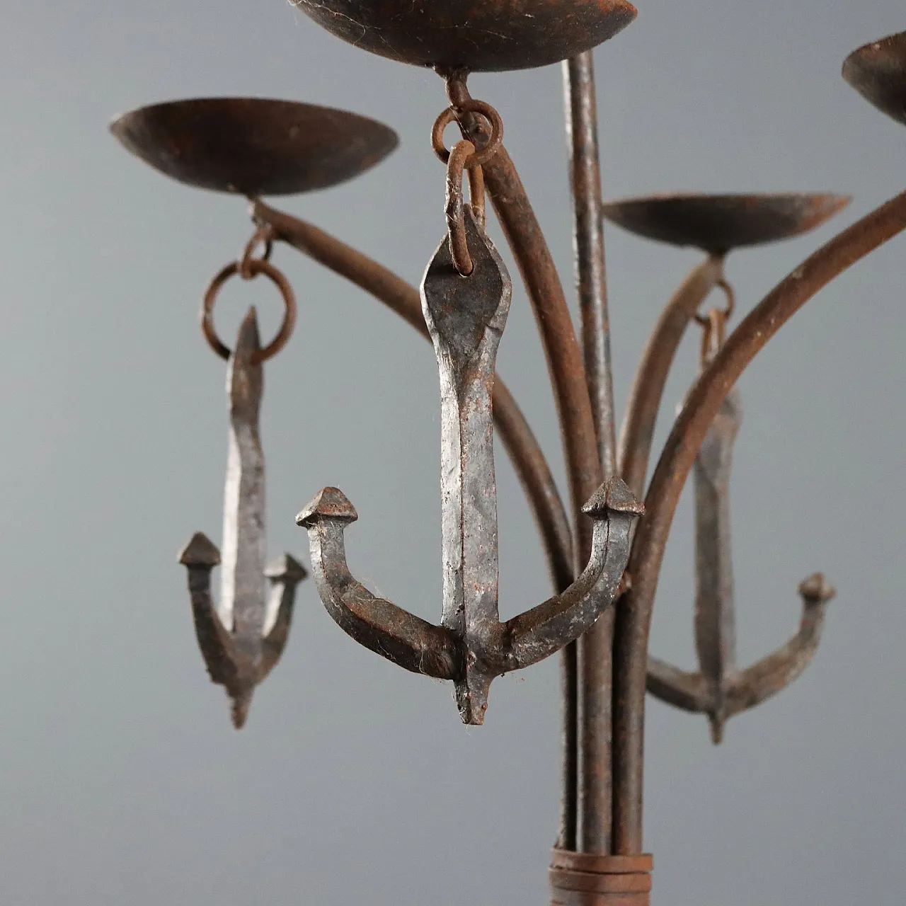 Wrought iron candle holder, 20th century 3