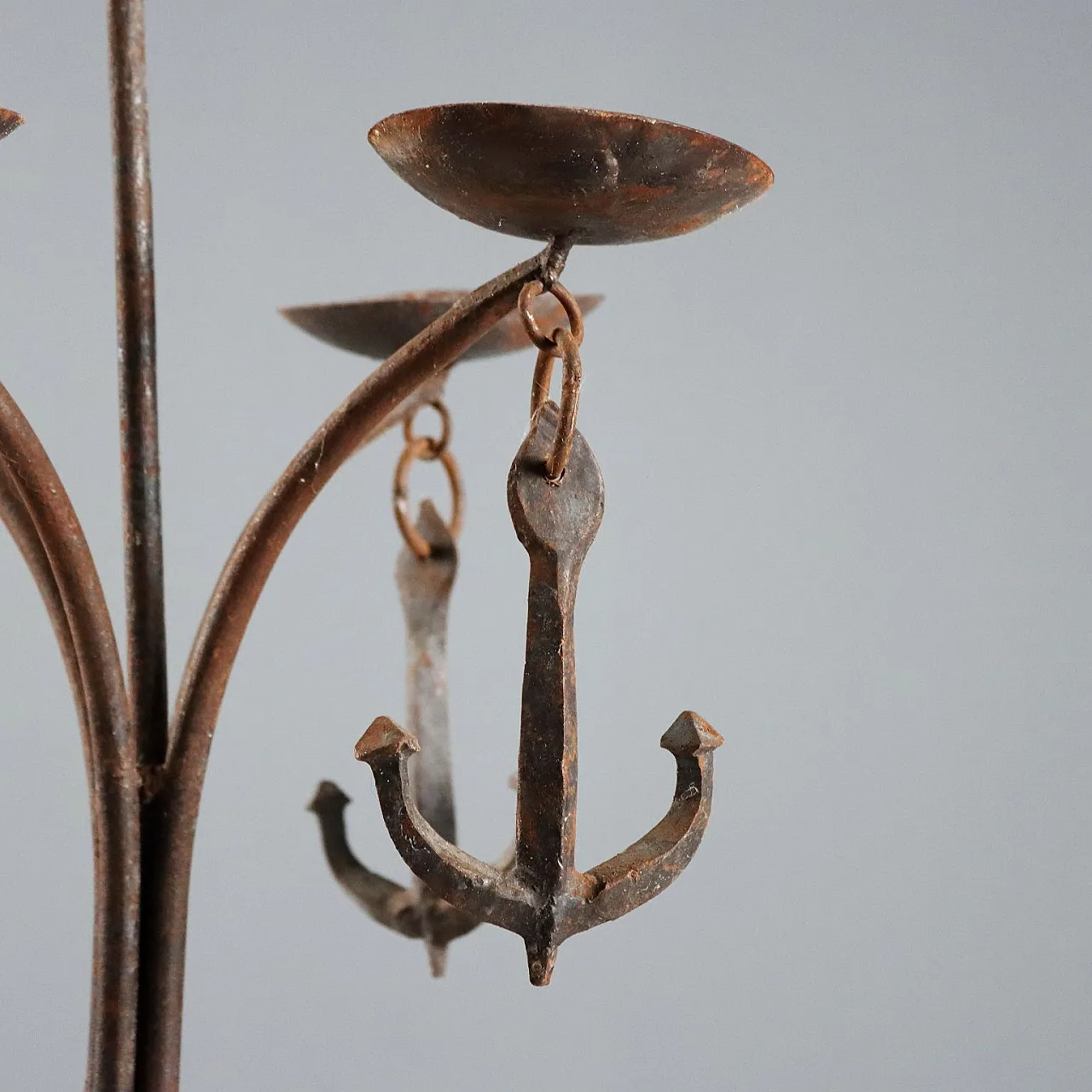 Wrought iron candle holder, 20th century 5