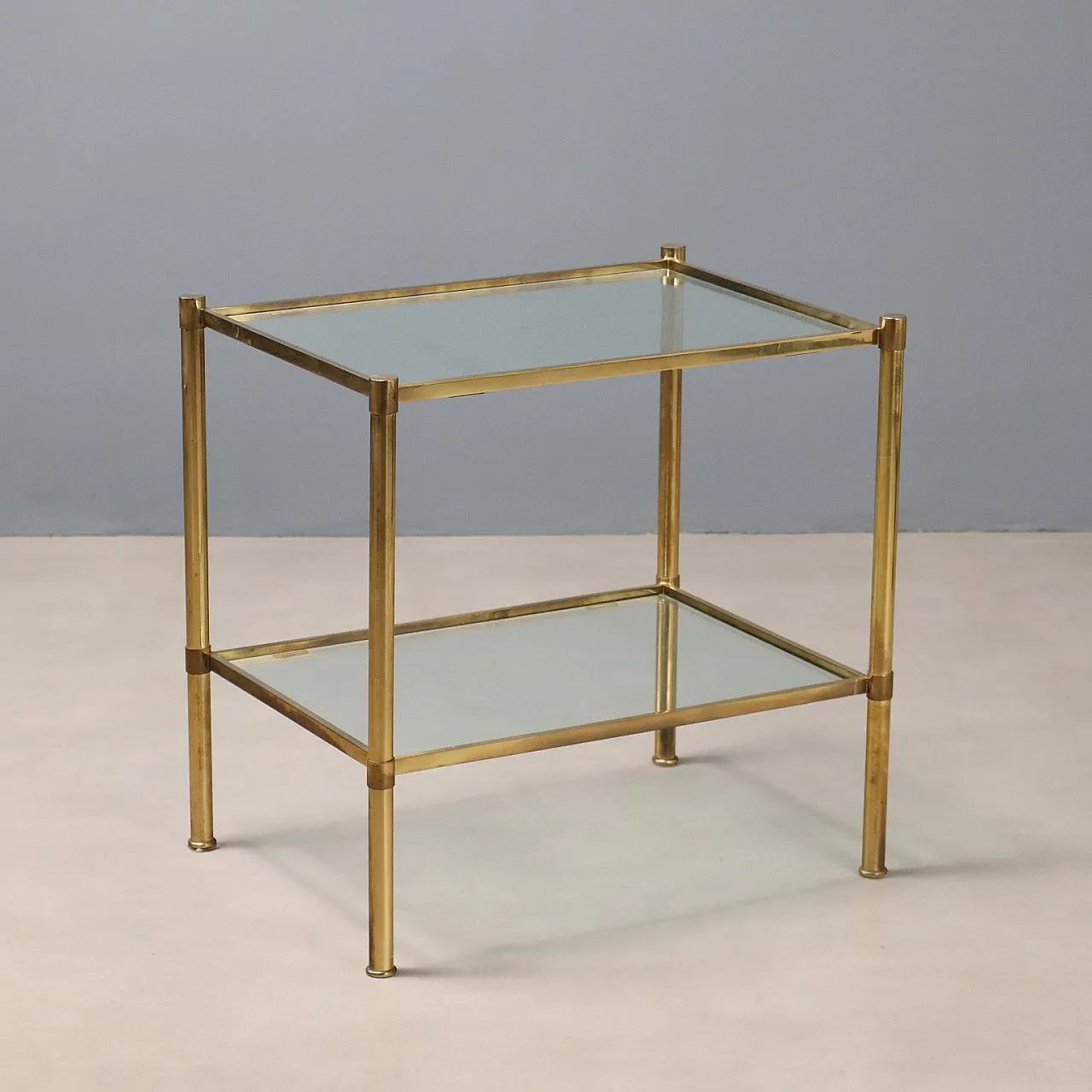 Coffee table in brass and glass, 1970s 1