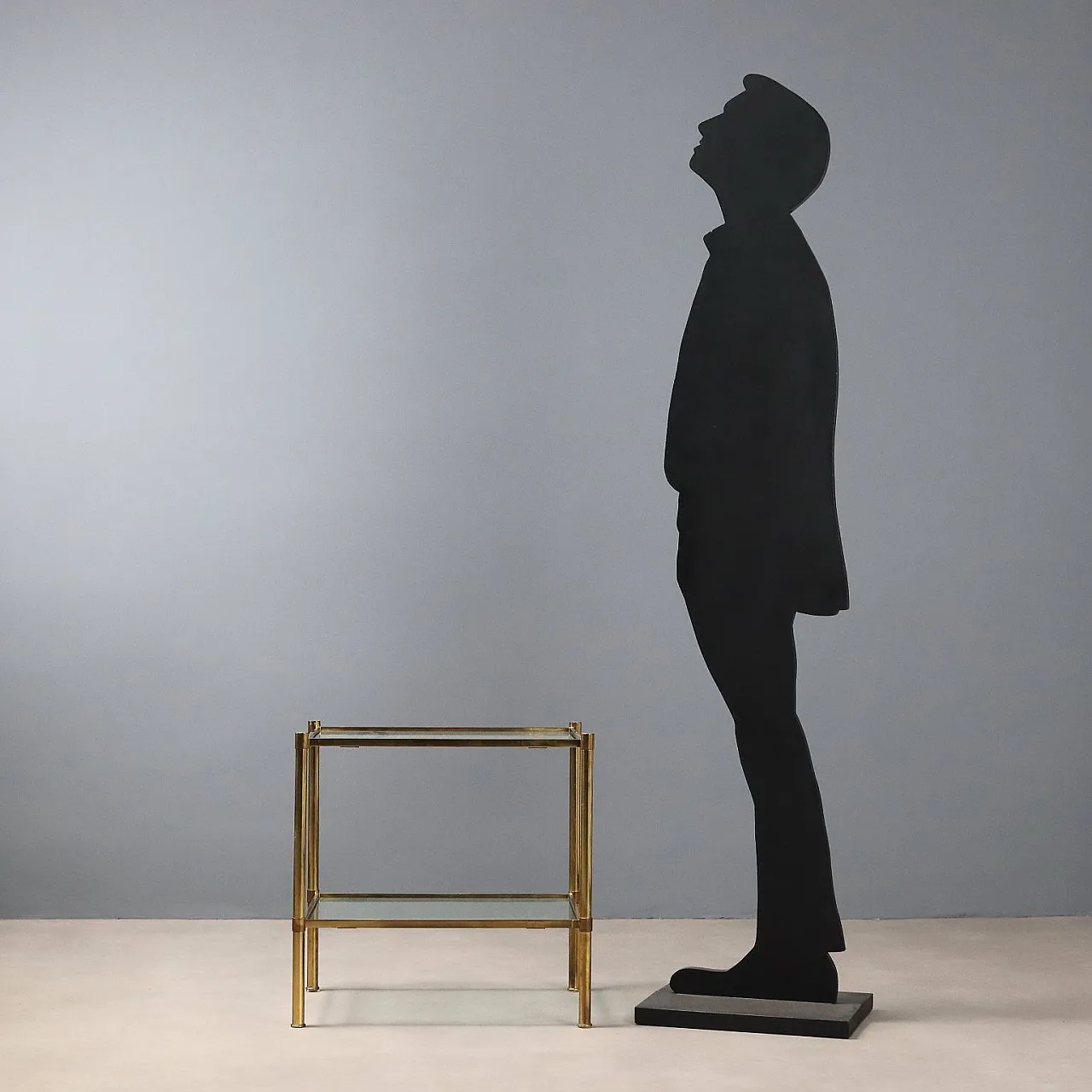 Coffee table in brass and glass, 1970s 2