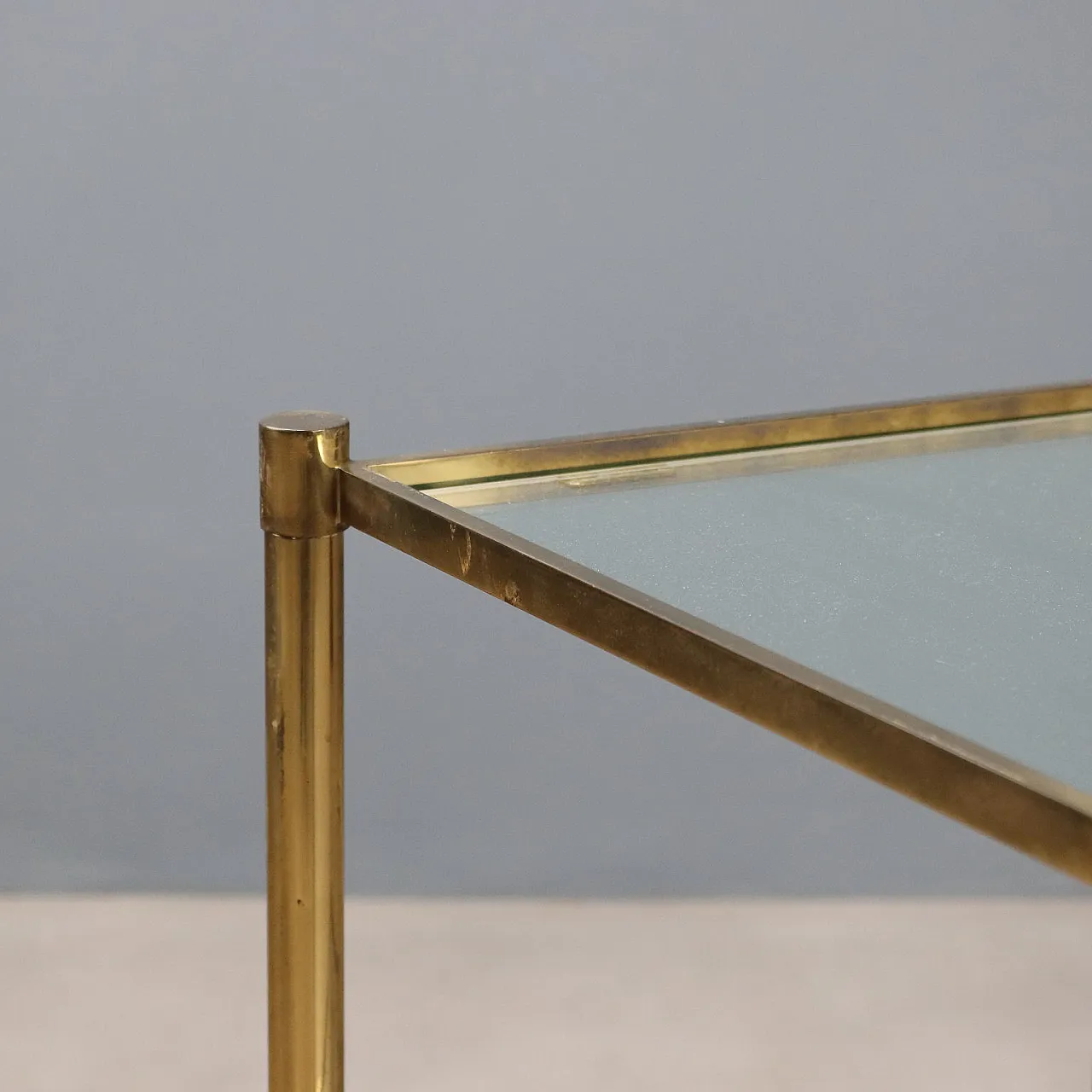 Coffee table in brass and glass, 1970s 3