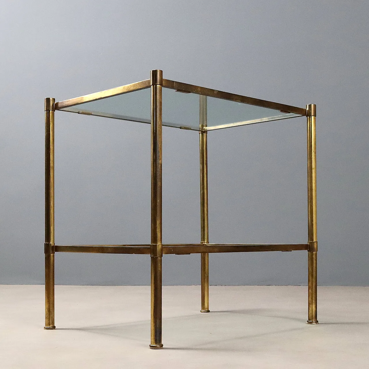 Coffee table in brass and glass, 1970s 7