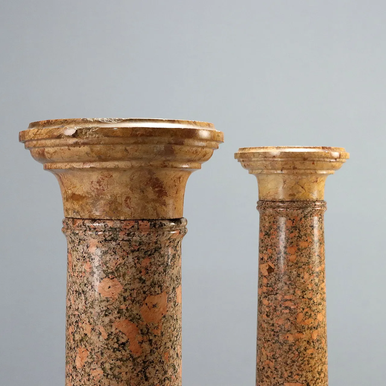 Pair of columns in Breccia marble and granite, 19th century 4