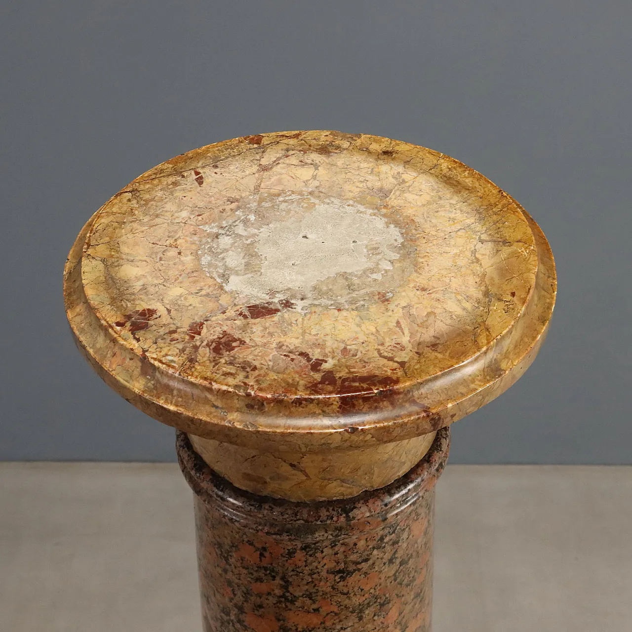 Pair of columns in Breccia marble and granite, 19th century 6