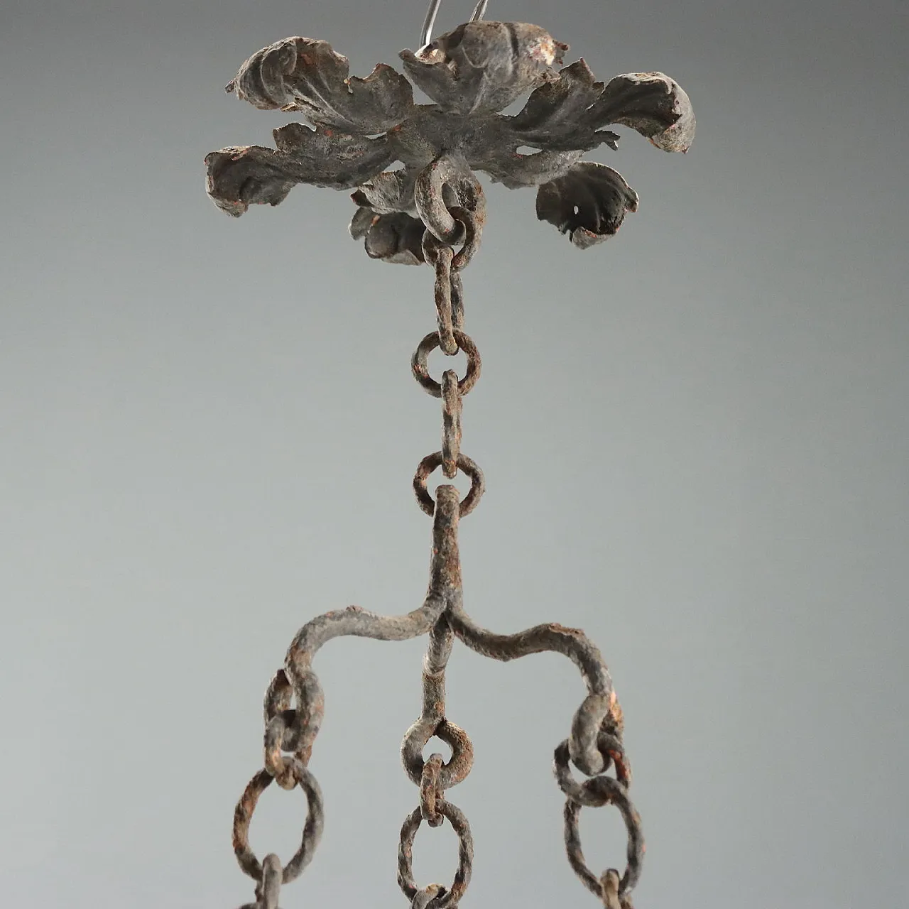 Iron lantern with hexagonal pyramid section, early 20th century 8