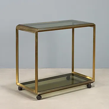 Carrello in metallo e vetro, anni '70