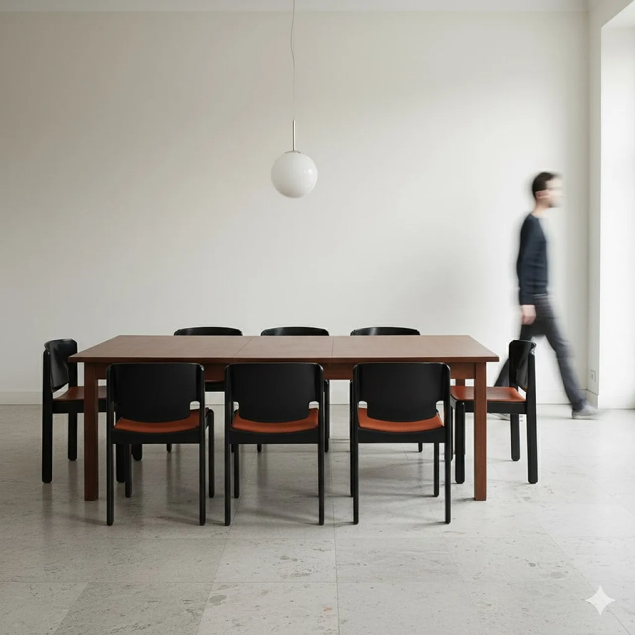 8 wooden dining chairs by Vico Magistretti, 1960s 2