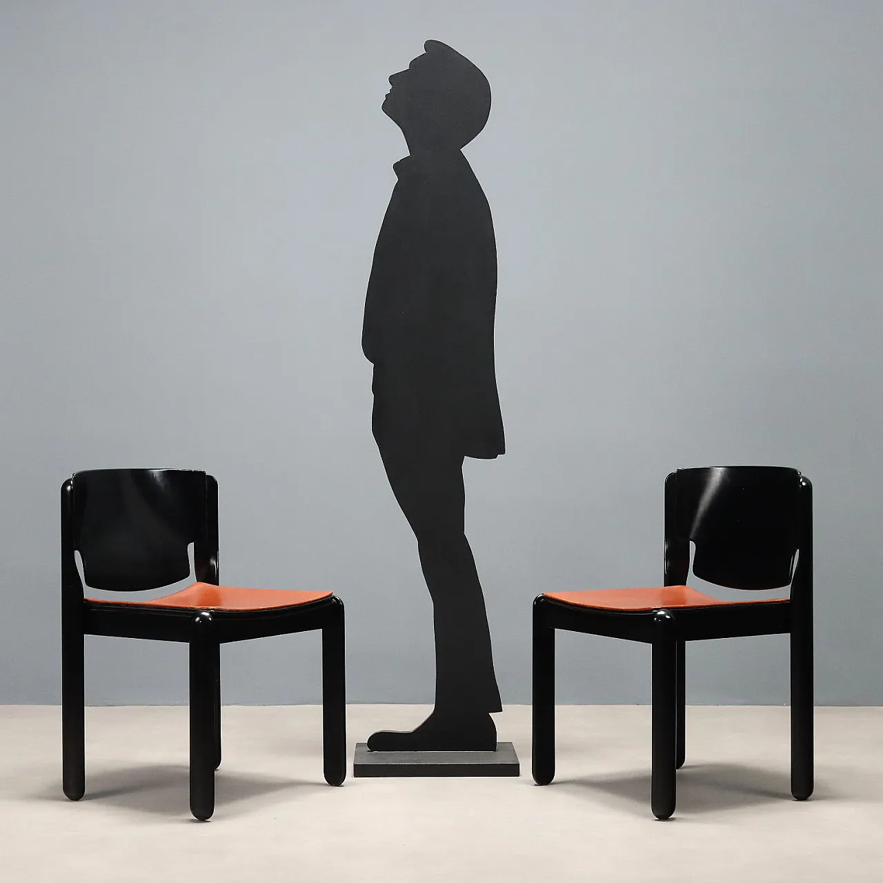 8 wooden dining chairs by Vico Magistretti, 1960s 3