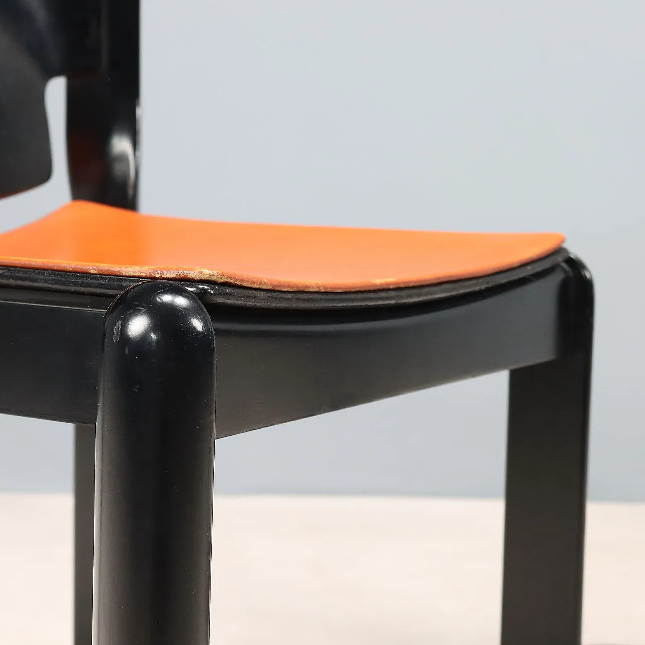 8 wooden dining chairs by Vico Magistretti, 1960s 7