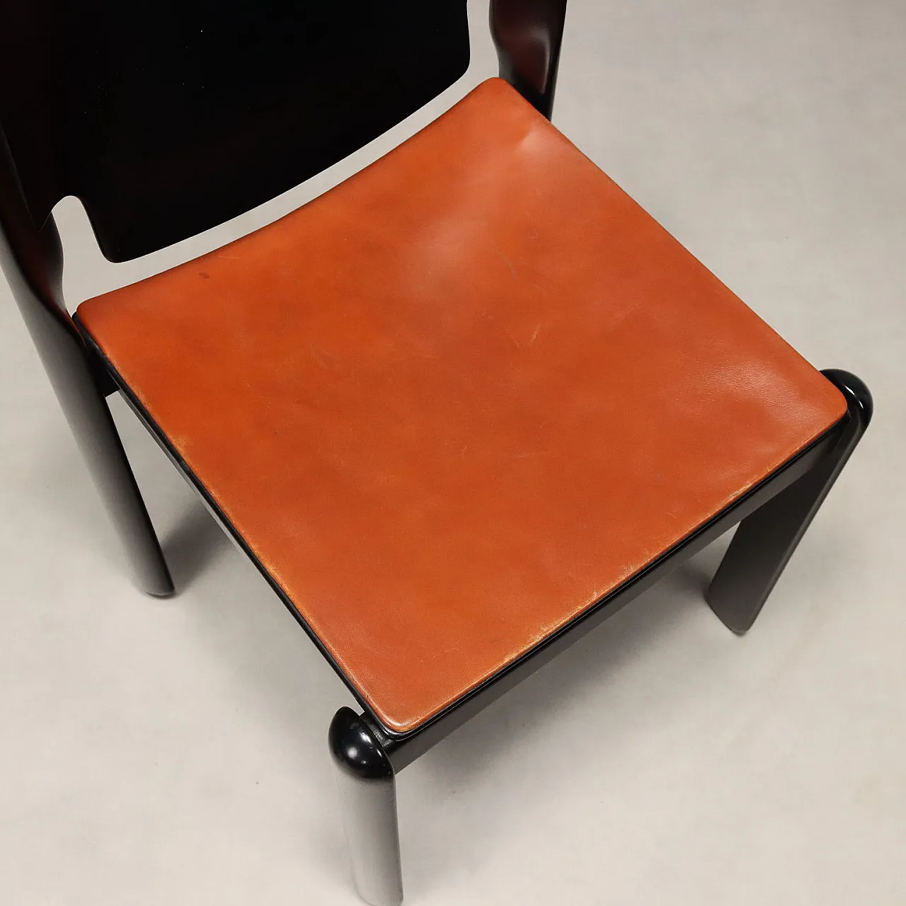 8 wooden dining chairs by Vico Magistretti, 1960s 9