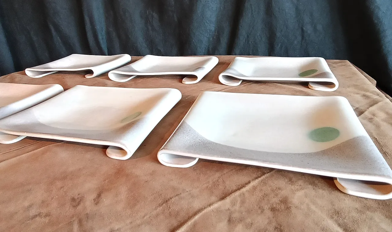 6 ceramic plates, La Sfera.  60s 8