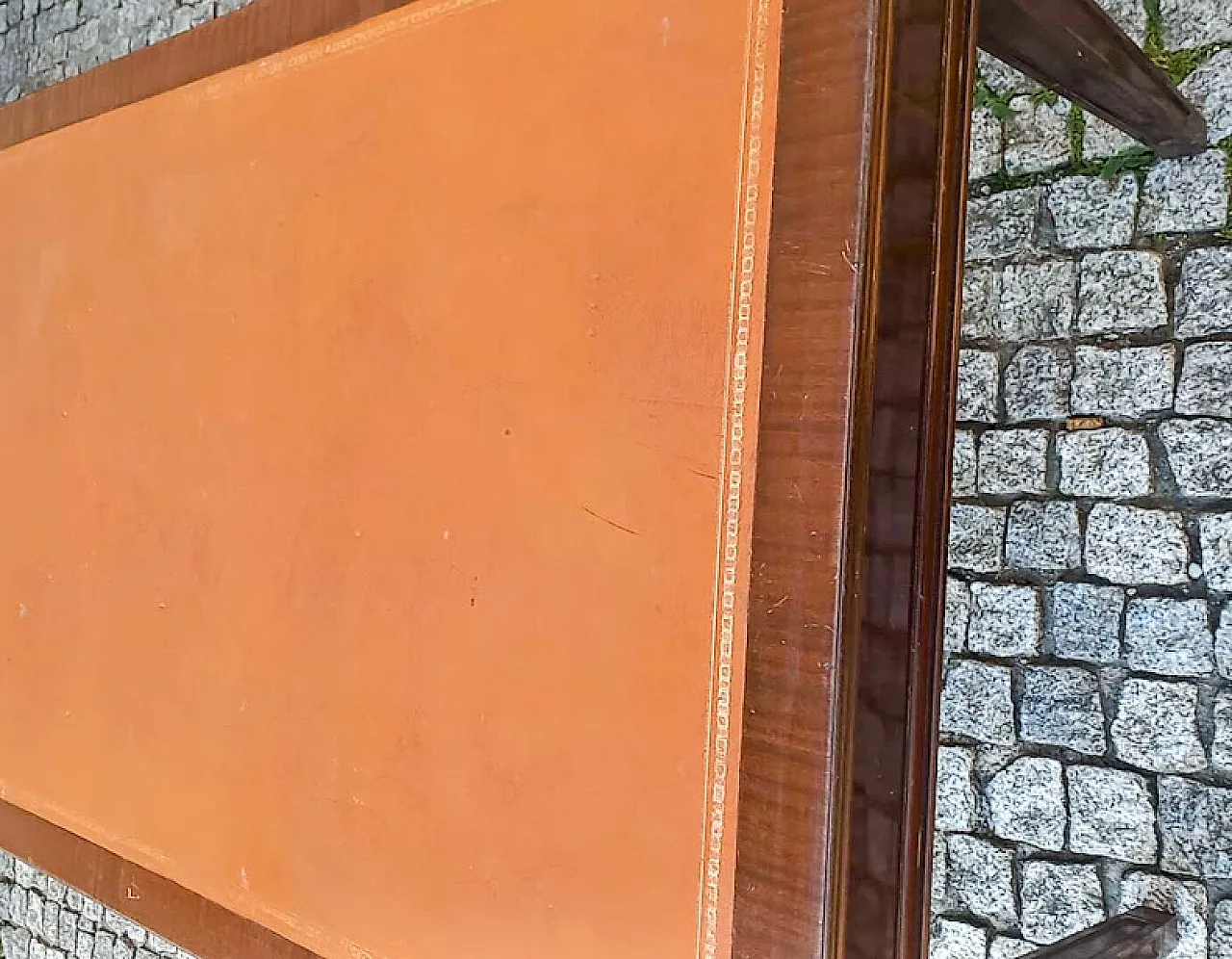 Office desk in wood and leather, late 20th century 4
