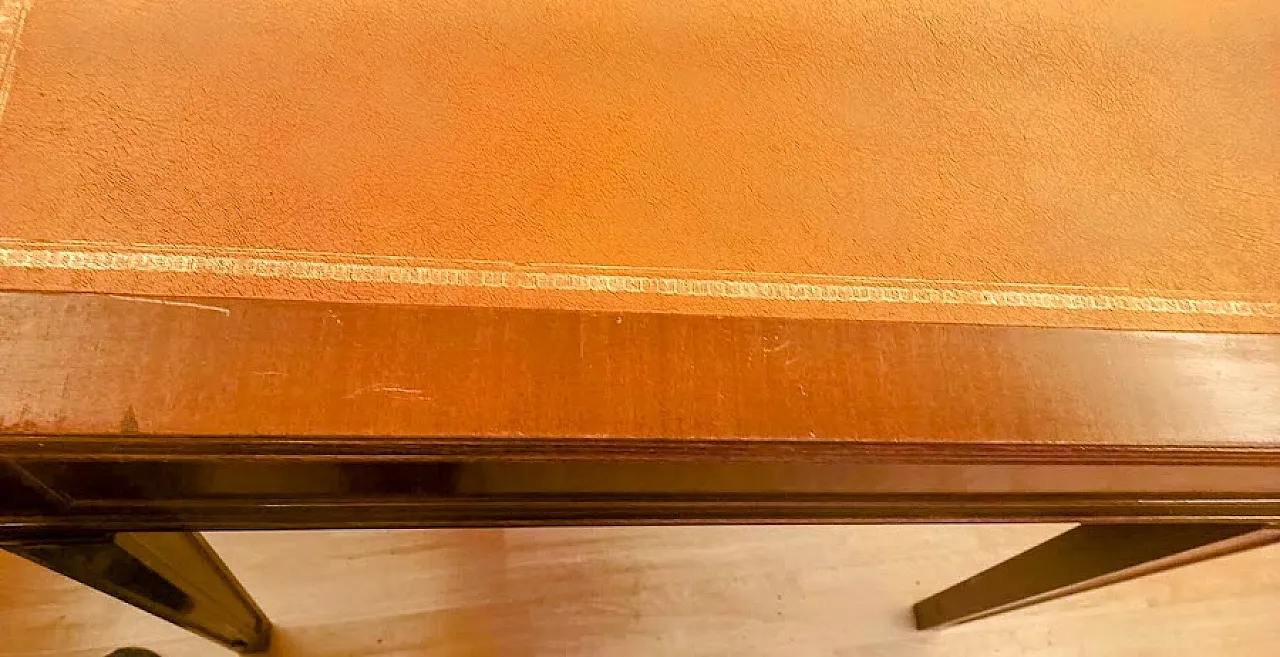 Office desk in wood and leather, late 20th century 11