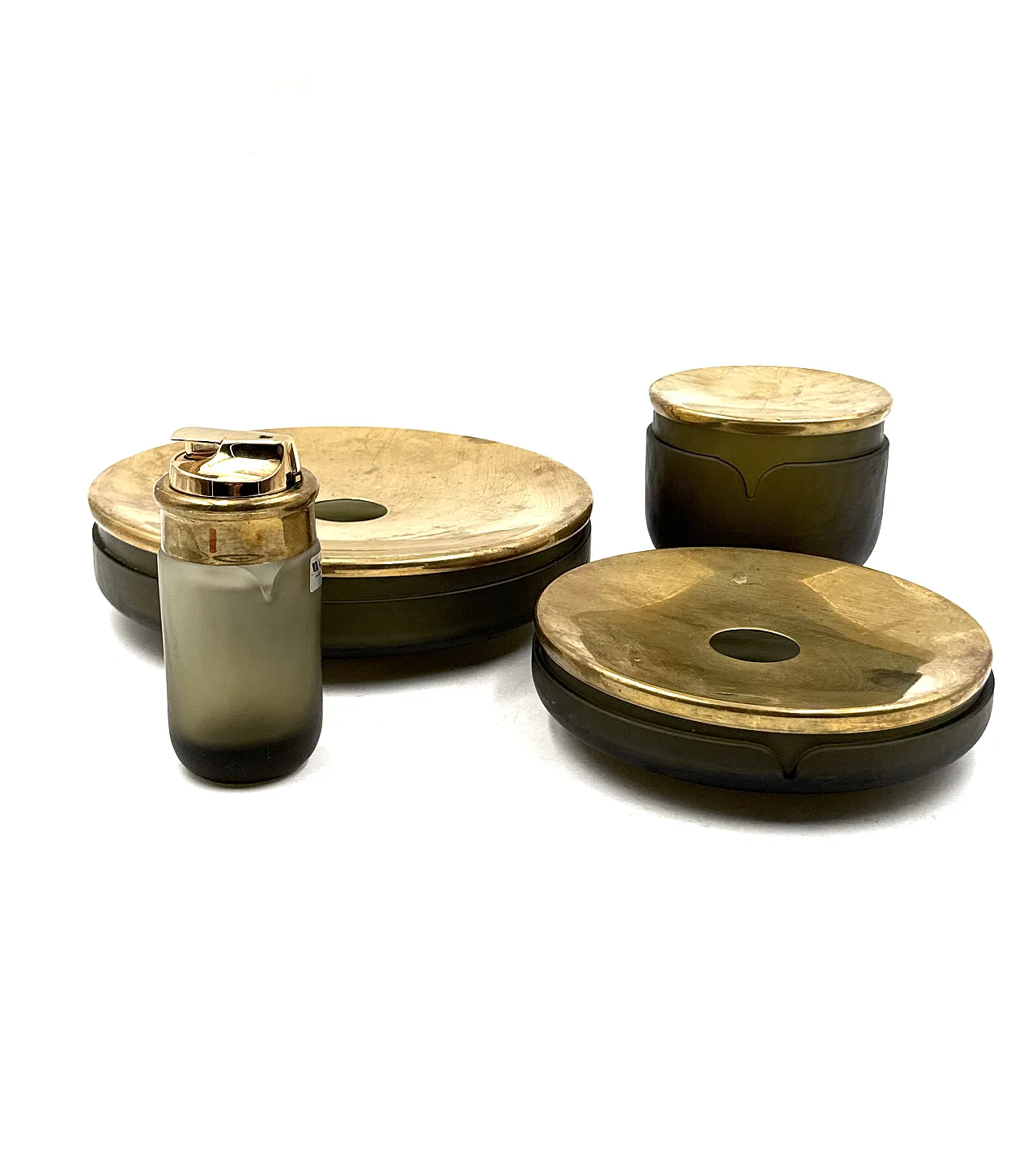 Yellow Murano glass smoking set, VeArt, Italy 1970 1