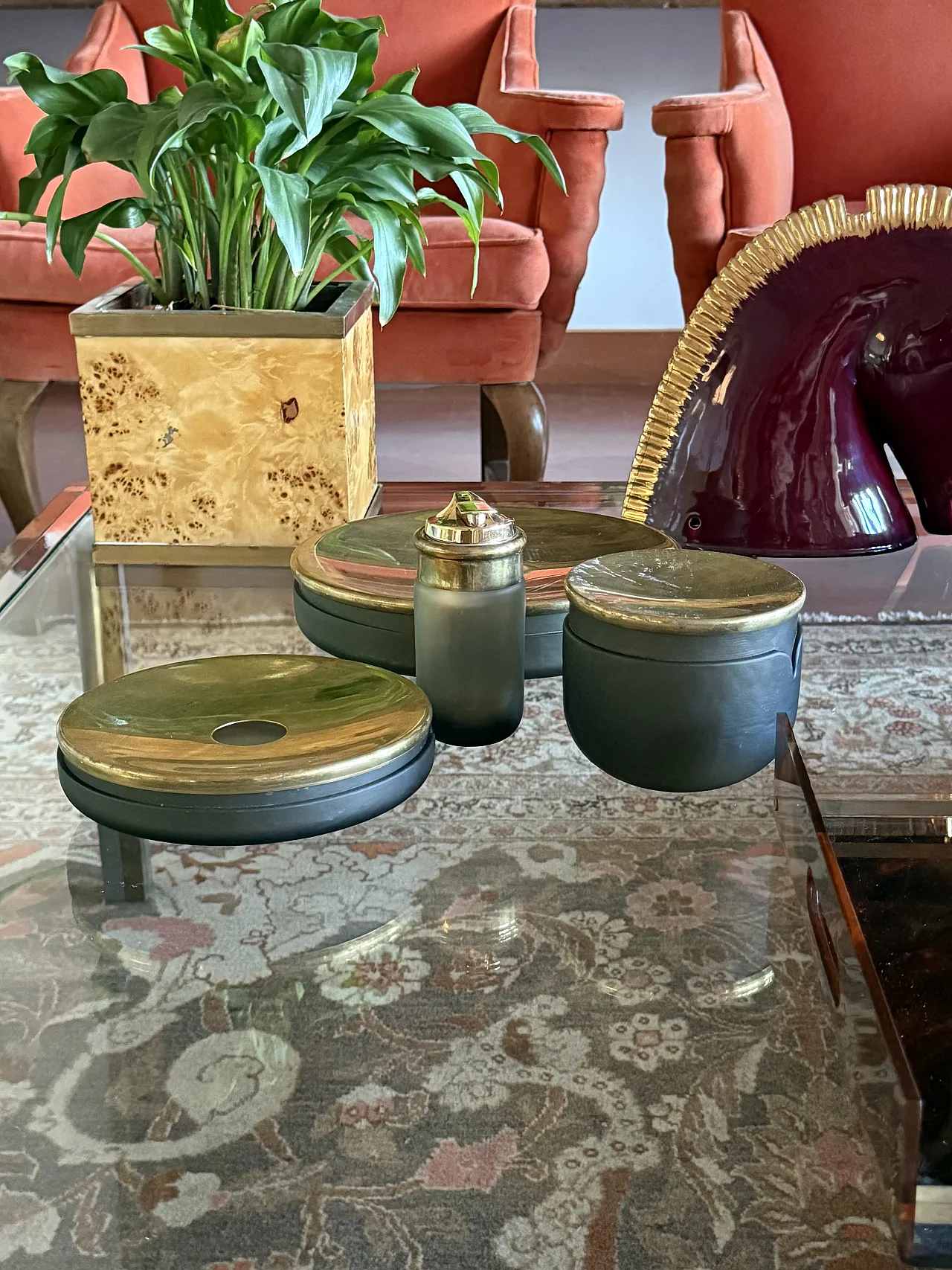 Yellow Murano glass smoking set, VeArt, Italy 1970 3