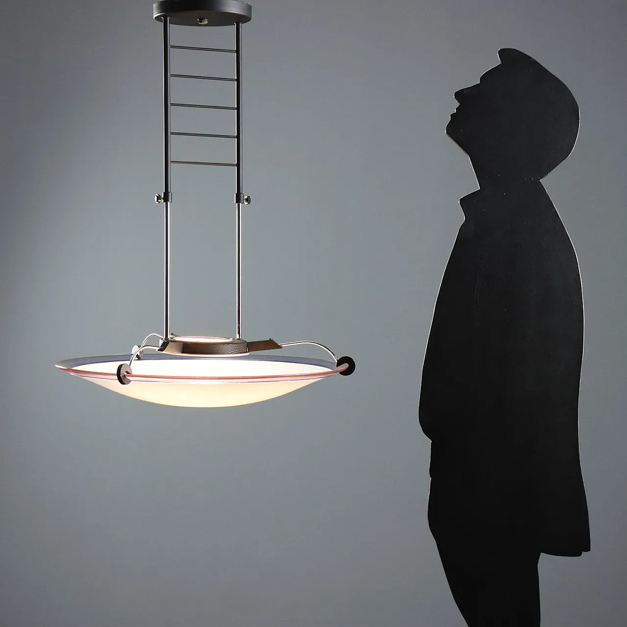 Chandelier with reflected halogen light, 1980s 2