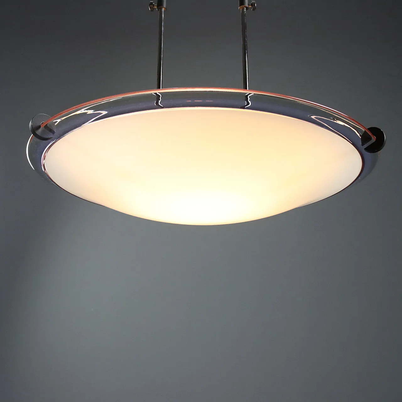 Chandelier with reflected halogen light, 1980s 3