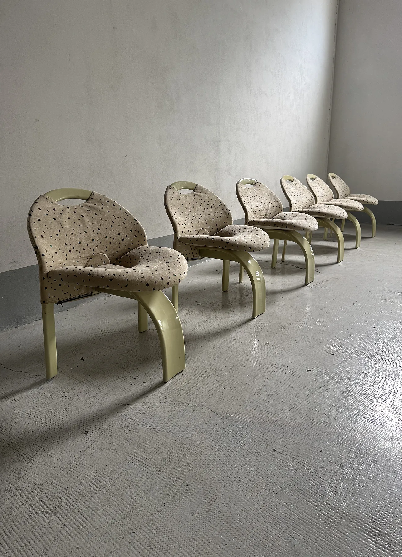 6 Sail chairs by Giovanni Offredi for Saporiti, 1980s 1