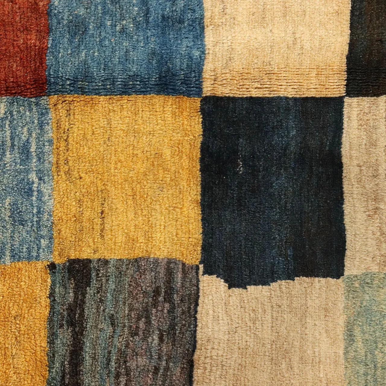 Checkered Gabbeh rug in wool, 20th century 4