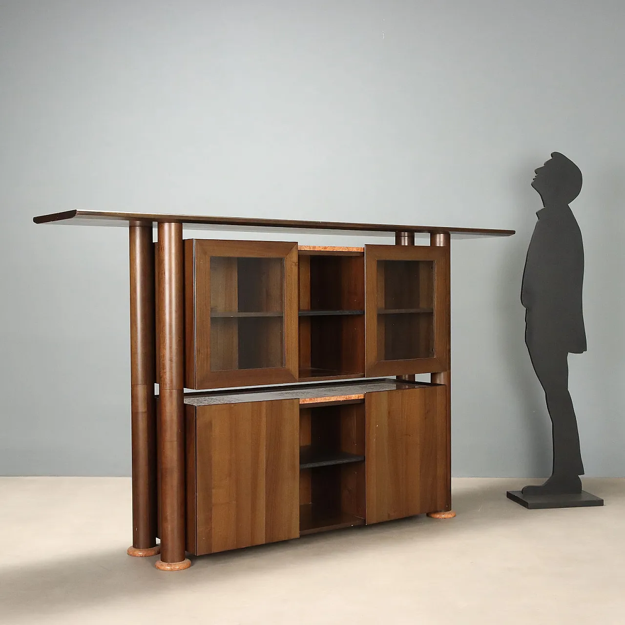 Sideboard in wood and marble, 1980s 2