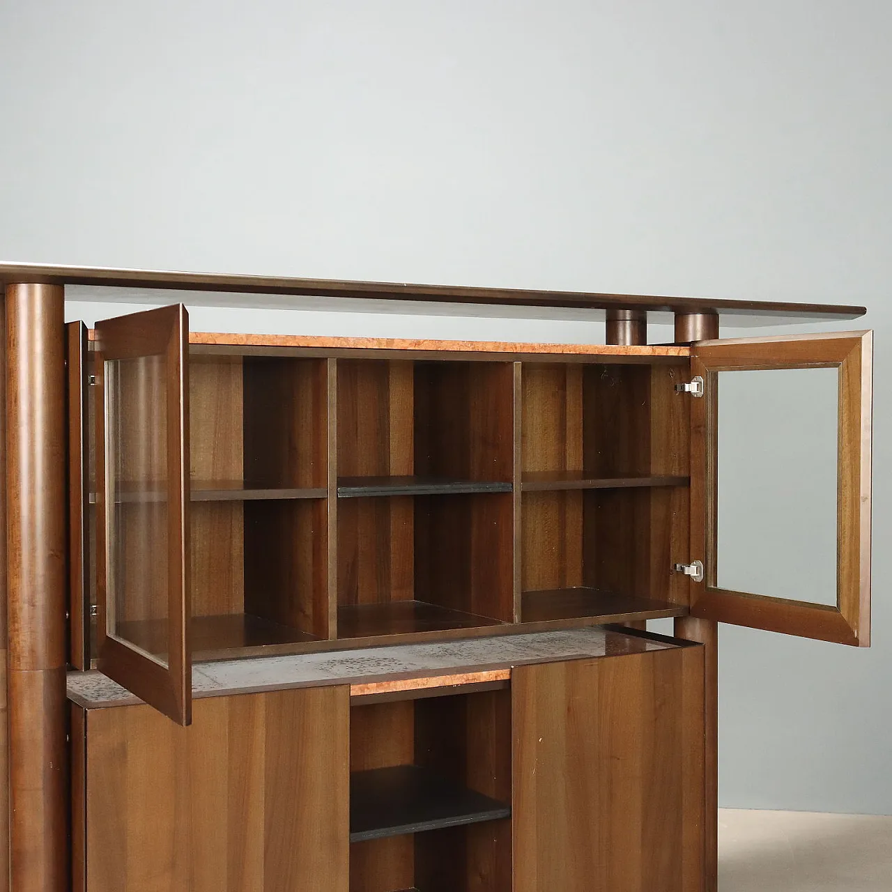 Sideboard in wood and marble, 1980s 3