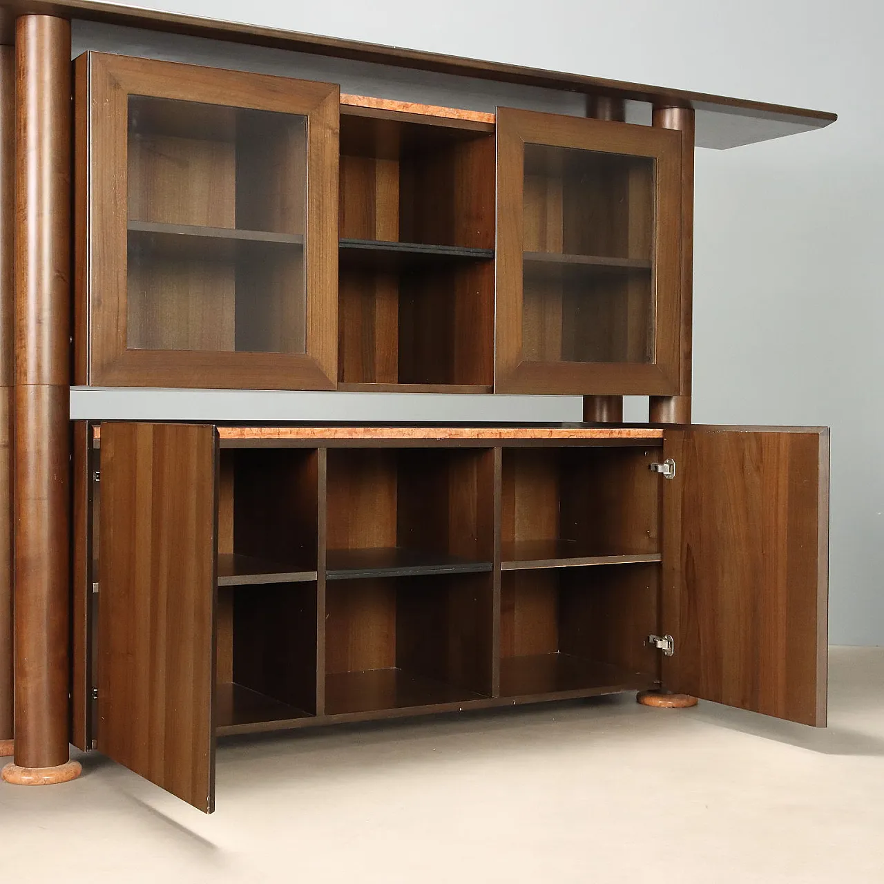 Sideboard in wood and marble, 1980s 4