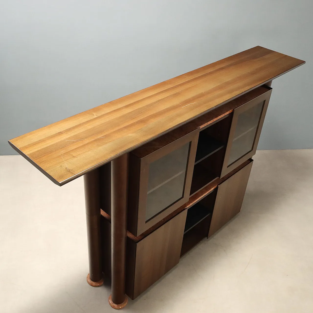 Sideboard in wood and marble, 1980s 10