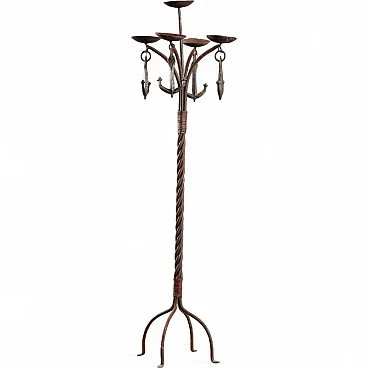 Wrought iron candle holder, 20th century