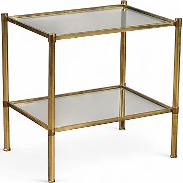 Coffee table in brass and glass, 1970s