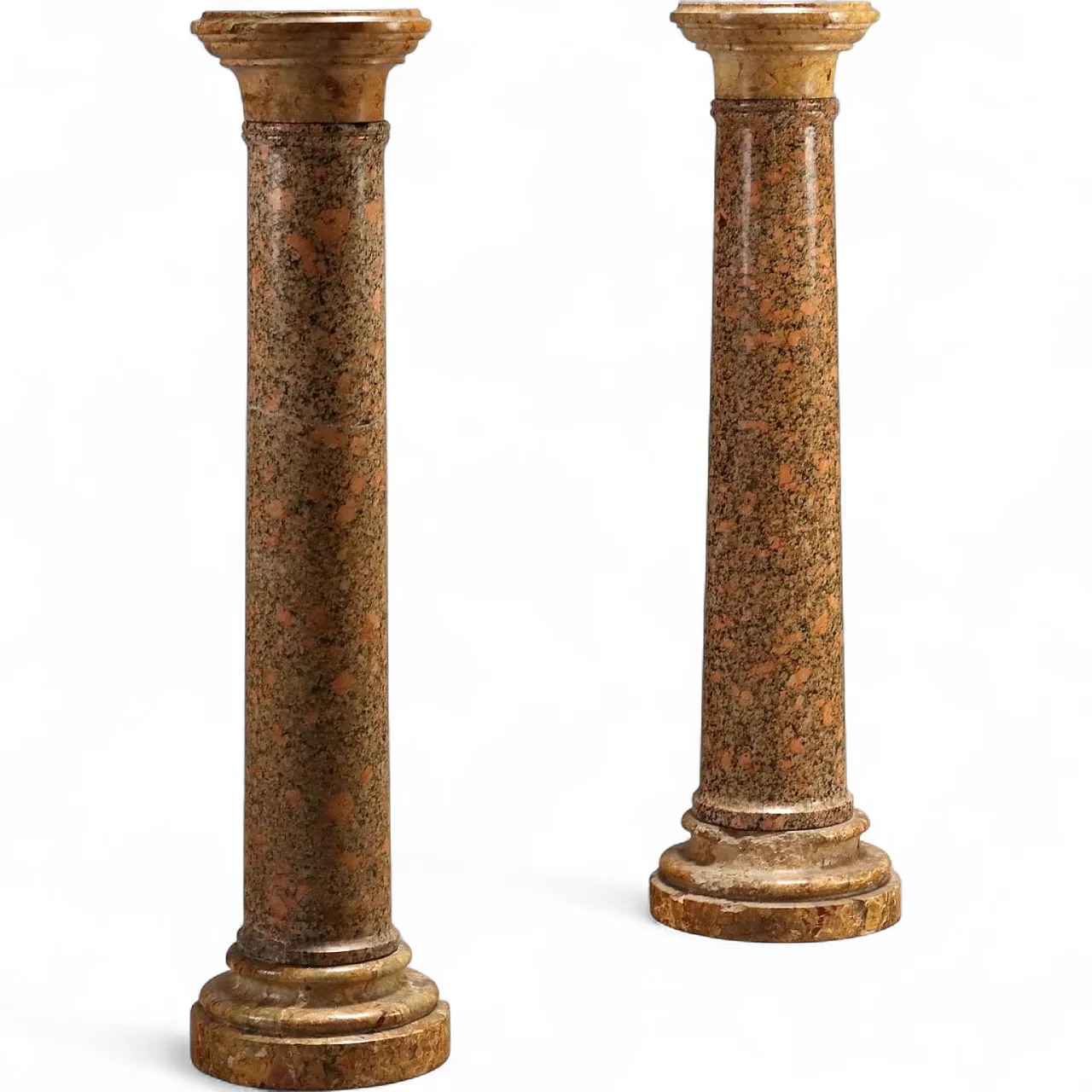 Pair of columns in Breccia marble and granite, 19th century 11
