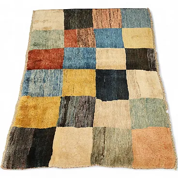 Checkered Gabbeh rug in wool, 20th century