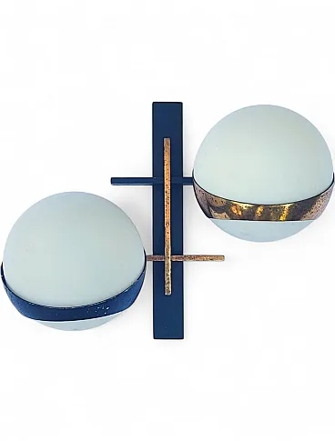 Wall Lamp in brass and opaline glass from Stilnovo, 1950s