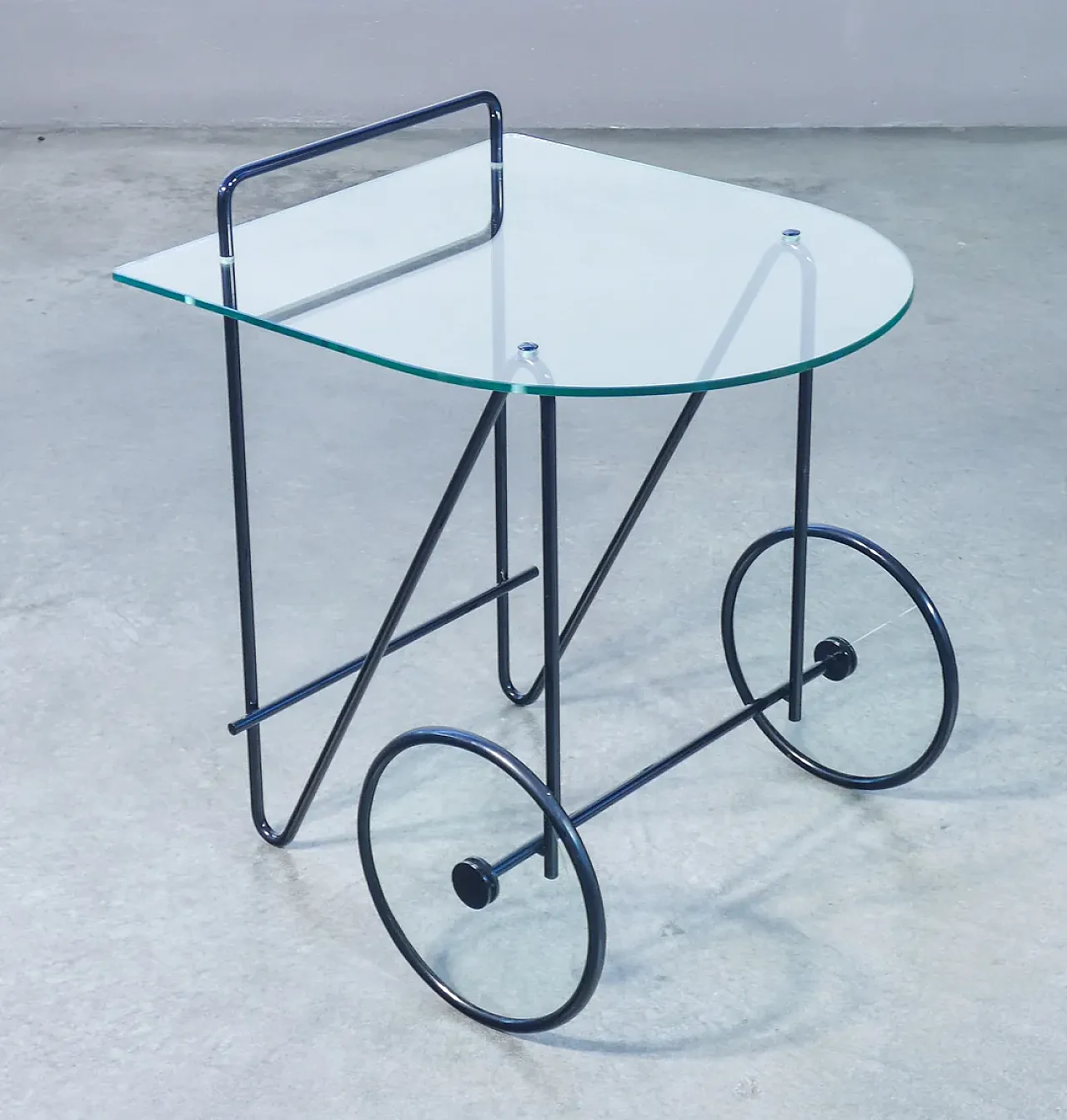 Carrello di Carlo CERBARO per PORADA in metallo e vetro, anni '80 6