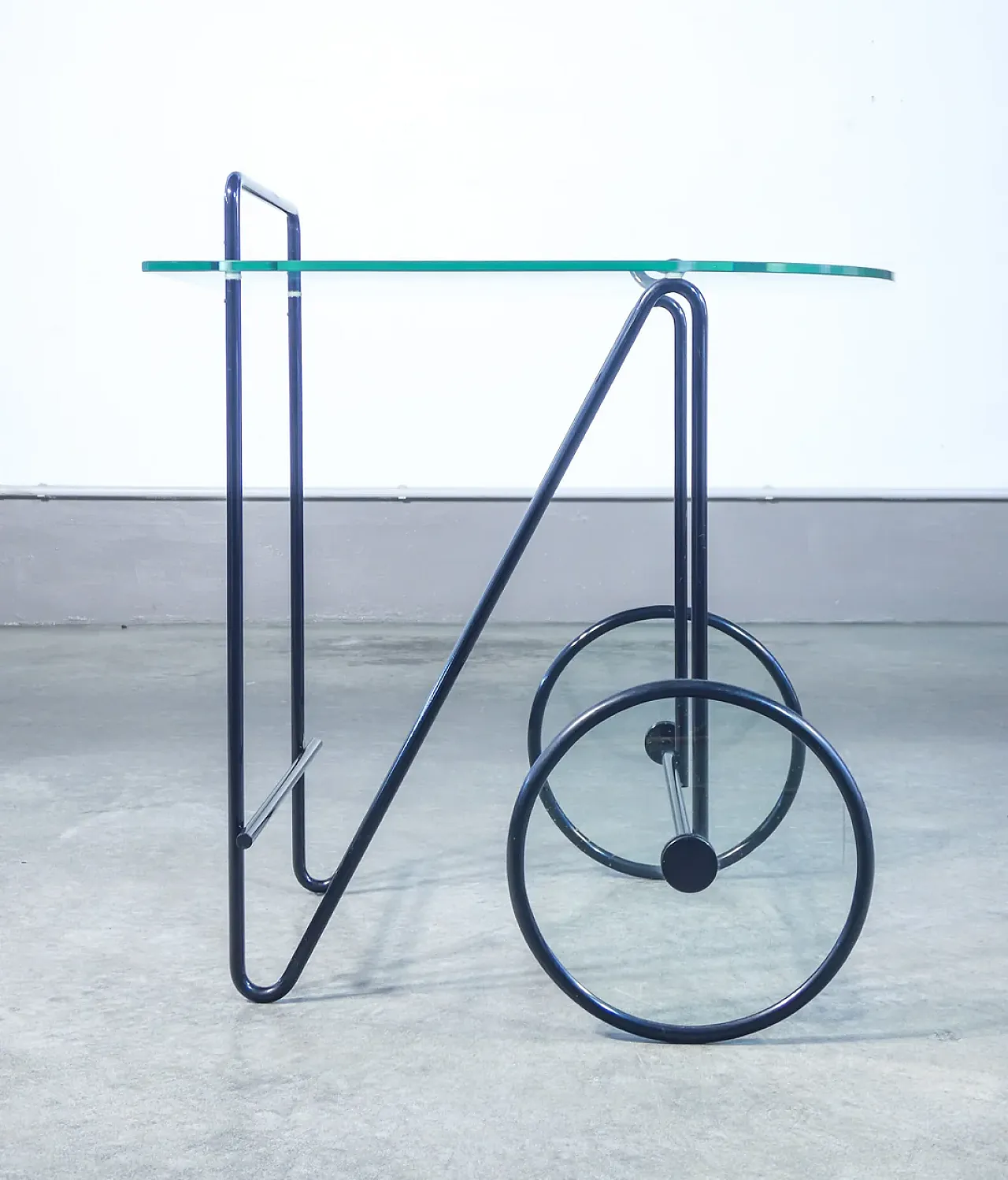Carrello di Carlo CERBARO per PORADA in metallo e vetro, anni '80 10