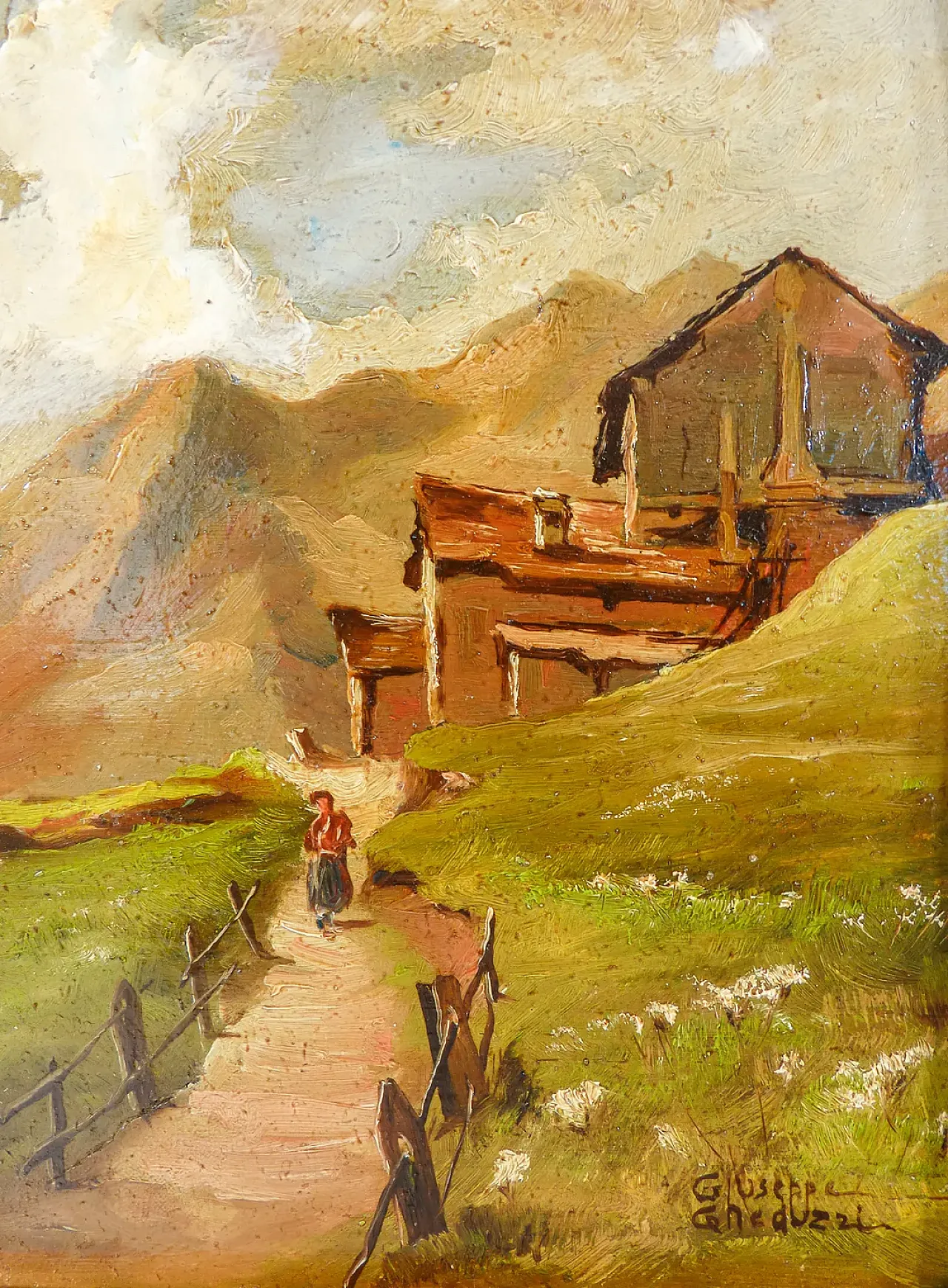 Mountain Landscape by Giuseppe Gheduzzi, 1940s 4