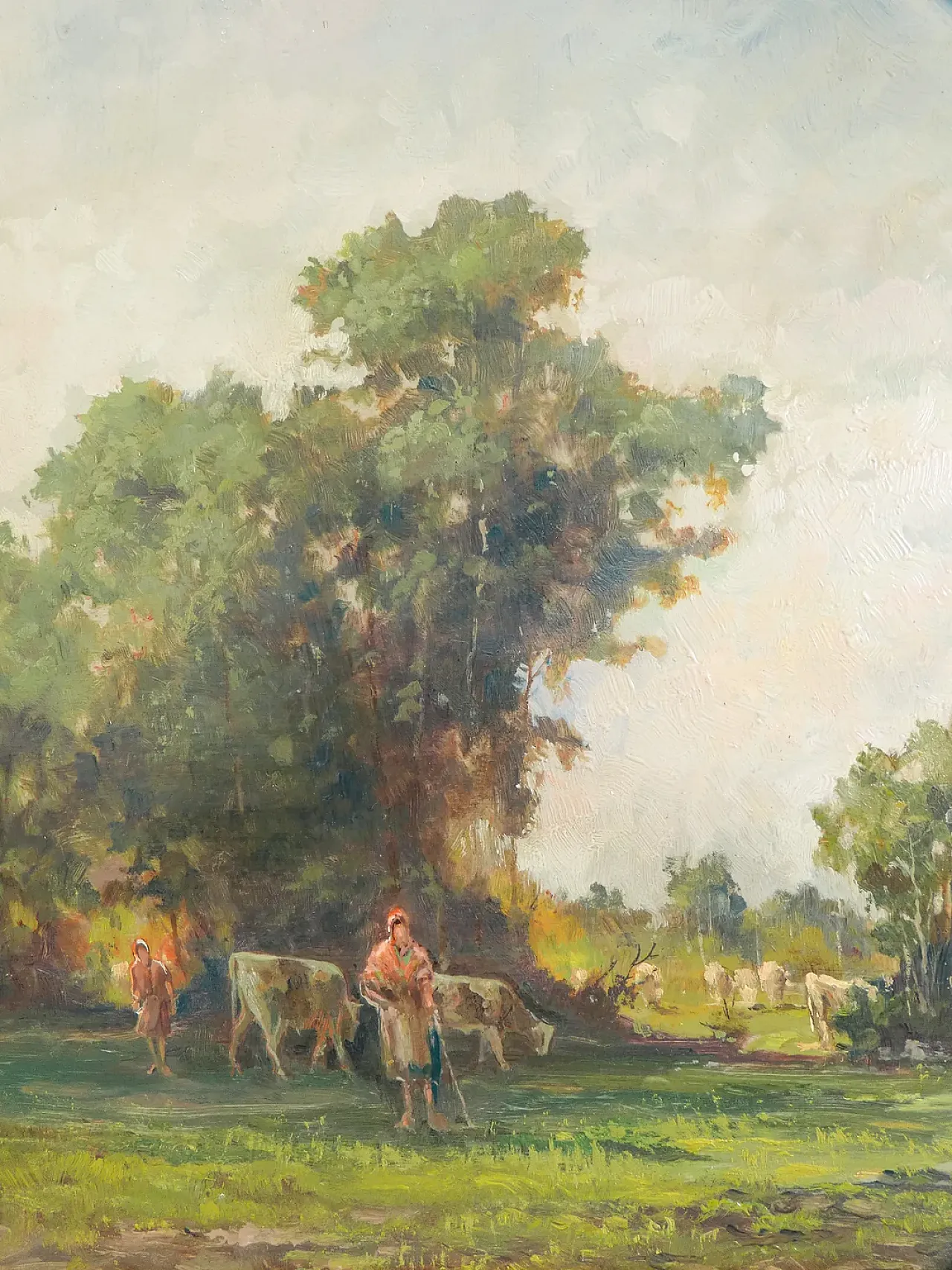 Pascolo nel Canavesano di Mario Gheduzzi, olio su tavola, anni '50 5